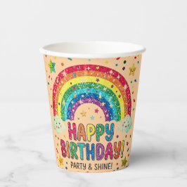 Magische Regenbogen-Geburtstagsparty Papier Pappbecher