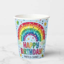 Magische Regenbogen-Geburtstagsparty Papier Pappbecher