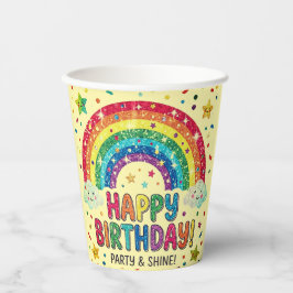 Magische Regenbogen-Geburtstagsparty Papier Pappbecher