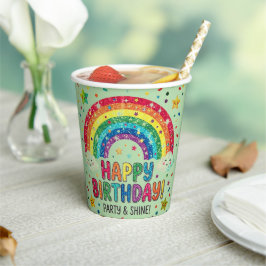Magische Regenbogen-Geburtstagsparty Papier Pappbecher