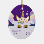 Magische Regenbogen Gold Glitzer Einhornstars, Wol Keramik Ornament (Rechts)