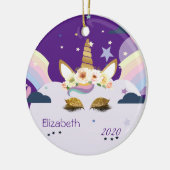 Magische Regenbogen Gold Glitzer Einhornstars, Wol Keramik Ornament (Links)