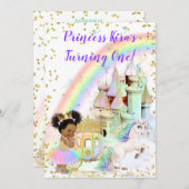 Magische Regenbogen-Prinzessin Castle Carriage Einladung (Vorne/Hinten)