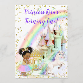 Magische Regenbogen-Prinzessin Castle Carriage Einladung