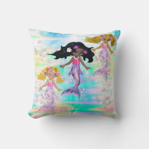 Magische Regenbogenblasen & 3 Baby Mermaids Kissen