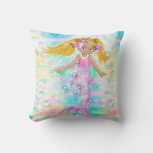 Magische Regenbogenblasen & Baby Mermaids Kissen