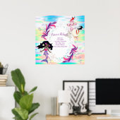 Magische Regenbogenblasen & Baby Mermaids Poster (Heimbüro)