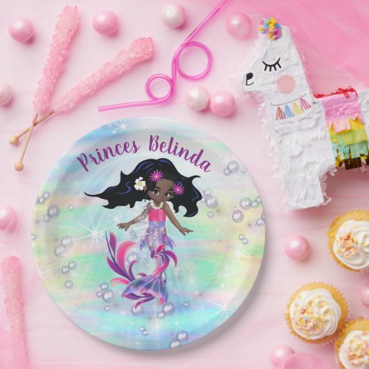 Magische Regenbogenblasen, Einhorndusche Pappteller (Party)