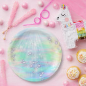 Magische Regenbogenblasen, Einhorndusche Pappteller (Party)