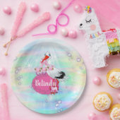 Magische Regenbogenblasen, Einhorndusche Pappteller (Party)