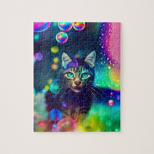 Magische Regenbogenkatze - Jigsaw Puzzle (Vertikal)