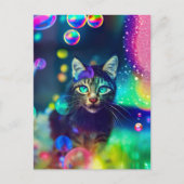 Magische Regenbogenkatze - Postkarte (Vorderseite)