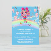 Magische Regenbogenmädchen Fantasie glänzende Lich Einladung (Stehend Vorderseite)