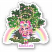 Magische Regenbogenmädchen, Märchen, Feenstaub Aufkleber (Vorderseite)