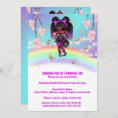 Magische Regenbogenmelanin coole Girl-Fantasy-Blum Einladung (Vorne/Hinten)