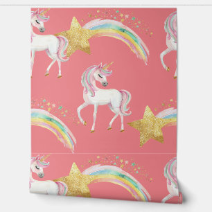 Magische Regenbogenstars Einhorn Kinder Tapete