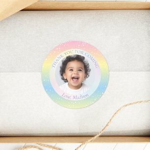 Magische Regenbogenstars Foto Vielen Dank für Ihr  Runder Aufkleber