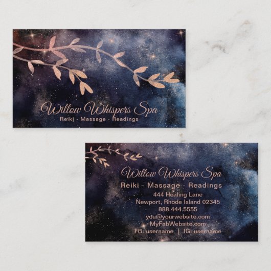 *~* Magische Rosa Aquamarine Himmelsbaumzweig Visitenkarte (Vorne/Hinten)