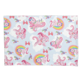 Magische Rosa Einhorn Girly Rainbow Blume Kissenbezug