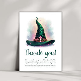 Magische Rosa Krone & Grüner Witzhut Geburtstag Dankeskarte