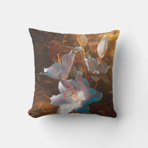 Magische rosa Lilien - Blumen Kissen