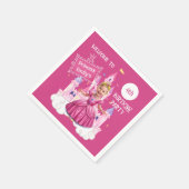 Magische Rosa Prinzessin Party Karikatur Serviette (Ecke)