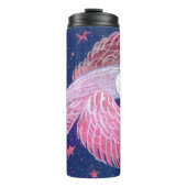 Magische rosa Schale in der nächtlichen Himmelsblü Thermosbecher (Vorderseite)