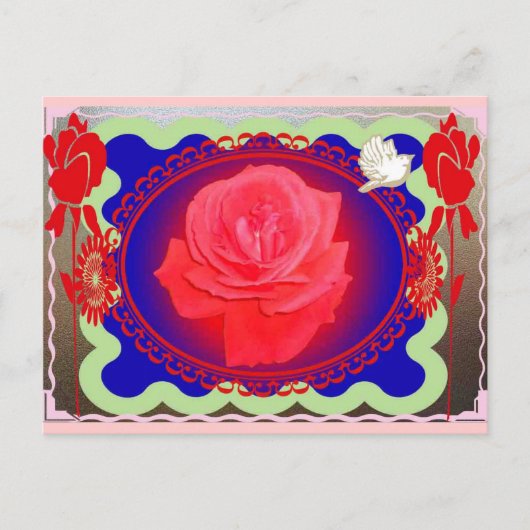 Magische Rose Postkarte (Vorderseite)