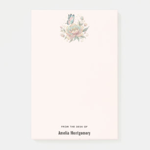 Magische Rose und Schmetterling in Pastellfarben Post-it Klebezettel