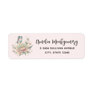 Magische Rose und Schmetterling Pastellfarben Adre