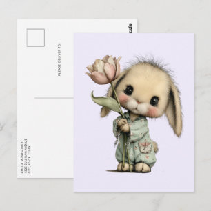Magische Rose und Schmetterling Pastellfarben Postkarte