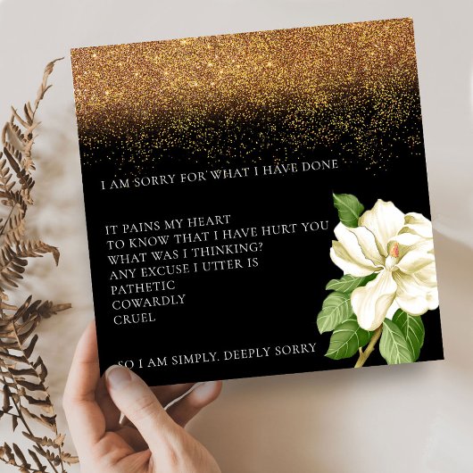 Magische Sand Floral Entschuldigung Karte