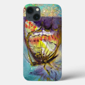 MAGISCHE SCHALTFLÄCHE IN BLAUEN GOLDEN GLITZERN Case-Mate iPhone HÜLLE (Rückseite)