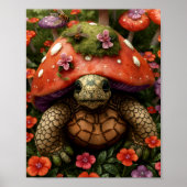 Magische Schildkröte im Blume-Wald Poster (Vorne)