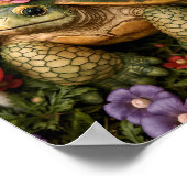 Magische Schildkröte im Blume-Wald Poster (Ecke)