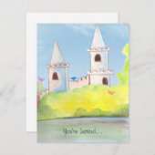 Magische Schlosswatercolor-Party Einladung (Vorne/Hinten)
