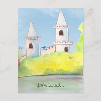 Magische Schlosswatercolor-Party Einladung