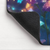 Magische Schmetterlinge auf dunklen Lila Mousepad (Ecke)