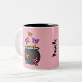 Magische Schmetterlinge aus einem Cauldron | Eigen Zweifarbige Tasse (Vorderseite Links)