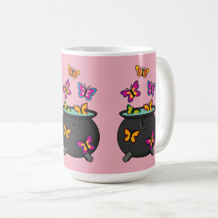 Magische Schmetterlinge aus einem Kessel Kaffeetasse