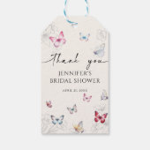 Magische Schmetterlinge Brautparty Gefälte Tags Geschenkanhänger (Rückseite)