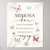 Magische Schmetterlinge Mimosa Bar Brautparty Poster (Vorne)