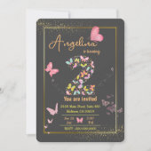 Magische Schmetterlinge niedlich 2. Geburtstag Einladung (Vorderseite)