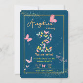 Magische Schmetterlinge niedlich 2. Geburtstag Einladung (Vorderseite)