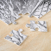 Magische Schnee-Eule im Flug Sternenhimmel Puzzle (Seite)