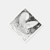 Magische Schnee-Eule im Flug unterm Sternenhimmel Serviette (Ecke)