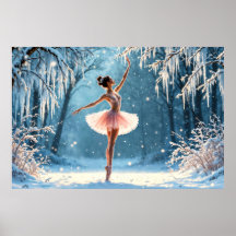 Magische Schneefall Ballerina Wintersport Kunst