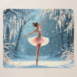 Magische Schneefall Ballerina Wintersport Kunst Sherpadecke