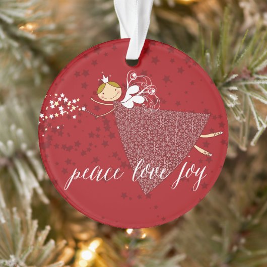 Magische Schneeflocken Faicess Weihnachts-Foto Ornament (Baum)