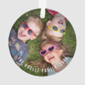 Magische Schneeflocken Faicess Weihnachts-Foto Ornament (Rückseite)